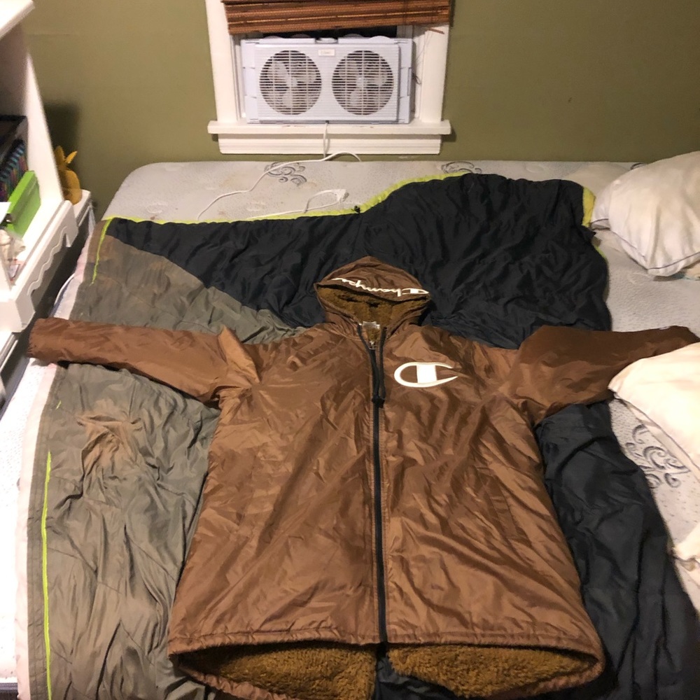 Champion Sherpa Lined Stadium Jacket Gold Size XL Retail $200 AF Tax New WO Tags